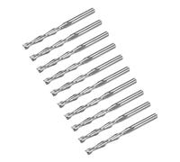 QUARKZMAN 10 Piezas de Fresas Espirales para Router CNC de 3.175mm de Diámetro, Vástago de 1/8", Corte Ascendente, 2 Flautas, Fresas de Carburo Sólido de 25mm de Longitud de Corte