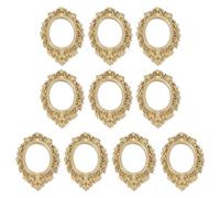 QUARKZMAN 10 Piezas De marco De Fotos Vintage De Resina, Mini marco Pequeños Rectangulares Para Exhibición De Joyas Y Decoración De Bodas, Fotografía De Mesa Y DIY, Dorado, 1.3 X 1.1