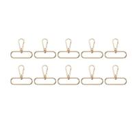 QUARKZMAN 10 Piezas de Mosquetones Giratorios, Anillo Ovalado de 50.6mm, Gancho de Langosta de Metal con Cierre de Presión para la Fabricación de Bolsos, Llaveros, Oro