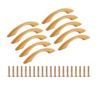 QUARKZMAN 10 Piezas de Tiradores de Cajón de Madera, Separación de Orificios en Forma de Puente de 96 mm/3.8" Tiradores de Madera de Haya para Cajones de Armarios de Cocina Muebles