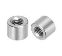 QUARKZMAN 10 Piezas de Tuercas Conectoras Redondas, M6 Tuerca de Acoplamiento de Acero Inoxidable 304 Longitud de 8mm/0.31" para Varilla de Soporte M6x8x10mm