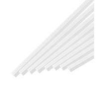 QUARKZMAN 10 Piezas de Varilla Cuadrada de ABS Barra Sólida de Plástico ABS de 1.5x1.5x500mm Varillas de Plástico Blancas para Kit de Modelismo Arquitectónico DIY
