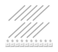 QUARKZMAN 10 Piezas De Varilla Roscada Completa, M3 X 55 Mm 304 Varillas Roscadas De Acero Inoxidable Con Tuercas Y Arandelas Para Abrazaderas, Colgadores Y Pernos En U, Plateado