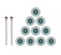 QUARKZMAN 10 Piezas Juego De Discos De Cerdas Radiales 1" 80 Grit Kit De Cepillos Abrasivos Para Detalles Rueda De Pulido Para Espacios Con Mandriles De 1/8" Para Pulido Color Verde