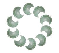 QUARKZMAN 10 Piezas Piedra La Moon Cristal, 1.2 Pulgadas De Longitud De Esmeralda Verde Natural, Piedras Talladas Para Bolsillo Para Meditación, Equilibrio, Colgante Y Decoración