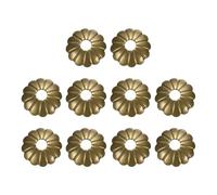 QUARKZMAN 10 Piezas Placa Trasera Para Tiradores Gabinete, Placa Radial Latón Forma Tambor Ciruela 0.91 Pulgadas, Arandelas Clásicas Para Decoración Muebles, Junta Para Herrajes, Tono Bronce