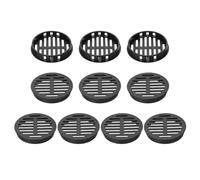 QUARKZMAN 10 Piezas Rejillas de Ventilación Circular de 60 mm/2.4", Cubierta de Rejilla de Ventilación de Soffit de Plástico Negro para Baño, Hogar, Oficina, Cocina, Armario
