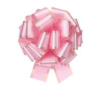 QUARKZMAN 10 Pulgadas Gigante Gran Lazo De Tiro Grande Metálico para Autos con Borde Dorado para Regalos De Boda Envoltura De Regalo Navidad Rosa