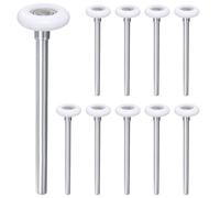 QUARKZMAN 10 Uds 1.8" Rodillos de Puerta de Garaje de Nylon Para 2" Riel de Garaje, 7" Vástago Largo Ruedas Silenciosas, Rodamiento de Precisión 6200Zz de 11 Bolas, Blanco