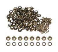 QUARKZMAN 100 Juego de Ojales Redondos de Color de 5mm (3/16") con Arandelas de Metal para Scrapbooking, Zapatos, Ropa, Cuero, Lienzo, Bronce