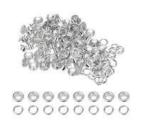 QUARKZMAN 100 Juego de Ojales Redondos de Color de 5mm (3/16") con Arandelas de Metal para Scrapbooking, Zapatos, Ropa, Cuero, Lienzo, Tono Plateado