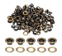 QUARKZMAN 100 Juegos De Ojales, 4 Mm Ojales De Latón Con Arandelas Para Cinturones, Zapatos, Ropa, Núcleos De Cuentas, Proyectos DIY, Bronce