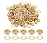 QUARKZMAN 100 Juegos De Ojales, 4mm Ojales De Latón Con Arandelas Para Cinturones, Zapatos, Ropa, Núcleos De Cuentas, Proyectos DIY, Tonos Dorados
