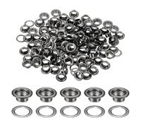 QUARKZMAN 100 Juegos De Ojales, 5 Mm Ojales De Latón Con Arandelas Autosellantes Para Cinturones, Zapatos, Ropa, Núcleos De Cuentas, Proyectos DIY, Negros