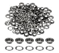 QUARKZMAN 100 Juegos De Ojales, 6 Mm Ojales De Latón Con Arandelas Para Cinturones, Zapatos, Ropa, Núcleos De Cuentas, Proyectos DIY, Negro