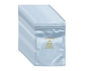 QUARKZMAN 100 Pcs Bolsas Antiestáticas 3.1" x 4.7" Gris Plateado | Bolsa Reutilizable De Blindaje ESD, Con Etiquetas, Para Disco Duro HDD SSD Dispositivos Electrónicos Placas Madre