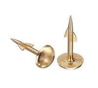 QUARKZMAN 100 Pcs Clavos De Tapizado, 8x17.8mm Tachuelas De Tapizado Tachuelas Para Muebles Tachuela Decorativa De Cabeza Redonda Con Púa Para Sofás Camas Proyectos DIY, Dorado