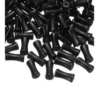 QUARKZMAN 100 Pcs Cuentas De Vidrio Tubo, 6x12mm Cuentas Sueltas Cilindro, Cuentas Tubo Palo Cuentas Vidrio Abalorios Semilla Para Pulseras Fabricación De Joyería Collares, Negro