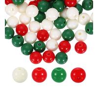 QUARKZMAN 100 pcs De Cuentas Redondas Acrílicas De Colores Mezclados 10mm Diámetro 1.9mm Agujero Bolitas De Resina Plástica Lisas Cuentas Sueltas Para Hacer Joyería Collares Aretes DIY