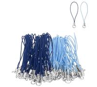 QUARKZMAN 100 Pcs Kit De Cordón Colgante Para Teléfono, Anillo Divisor De 58 Mm, Cordón Colgante Para Collar, Colgante Para Cámara, USB, Llavero, Accesorios DIY, Azul/Azul Claro