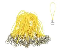 QUARKZMAN 100 Pcs Kit De Cordón Colgante Para Teléfono, Anillo Divisorio De 58 Mm Cordón Colgante Lariat Para Cámara USB Llavero DIY Accesorios De Joyería, Amarillo Claro