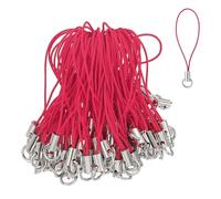 QUARKZMAN 100 Pcs Kit De Cordón Con Charm Para Teléfono, Anilla Divisoria De 58 Mm, Cordón Con Charm, Colgante Para Cámara, USB, Llavero, Accesorios De Joyería DIY, Rojo Rosa