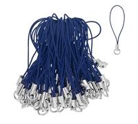 QUARKZMAN 100 Pcs Kit De Cordón Con Charm Para Teléfono, Anillo Divisorio De 58 Mm, Cordón Charm, Lanyard Con Colgante Y Hebilla Para Cámara, USB, Llavero, Accesorios De Joyería DIY, Azul