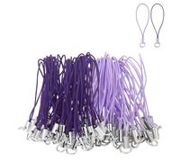 QUARKZMAN 100 Pcs Kit De Cordón Con Charm Para Teléfono, Anillo Divisorio De 58 Mm, Cordón Con Charm, Lanyard Con Colgante Y Hebilla Para Cámara, USB, Llavero Y Accesorios DIY, Morado