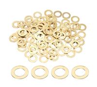 QUARKZMAN 100 Piezas Arandelas Planas De Latón M5. 9mm DI x 5mm DE x 0.8mm Espesor Arandelas De Sellado Metálicas. Anillo De Sellado Métrico Para Tornillos Pernos Tuercas