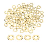 QUARKZMAN 100 Piezas Arandelas Planas Latón M3, 6mm DI x 3mm x 0.5mm Grosor Arandelas Sellado Metálicas, Anillo Sellado Métrico Para Tornillos Pernos Tuercas