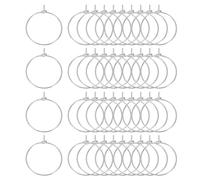 QUARKZMAN 100 Piezas Aros Para Arete De Abalorios 20mm / 0.8" Aros Plateados Para Arete Anillos Redondos Abiertos Para Manualidades De Joyería DIY Colgantes Plata Oscuro