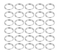 QUARKZMAN 100 Piezas de Anillas Dobles de 8 mm, Conectores de Anillo de Salto Redondo, Pequeñas Anillas de Llavero Niqueladas para Manualidades DIY, Color Plata