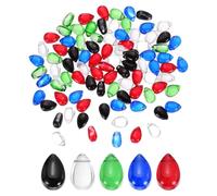 QUARKZMAN 100 Piezas De Cuentas De Cristal En Forma De Lágrima 6x9mm Colgantes De Vidrio En Forma De Lágrima Cuentas En Forma De Gota Perforadas En La Parte Superior Para Hacer Joyería DIY