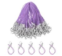 QUARKZMAN 100 Piezas de Cuerdas de Cierre Correa Llavero Encanto Cuerda Corta con Mosquetón para Fundas de Teléfono Móvil Llavero Hacer Joyas DIY, Morado Oscuro