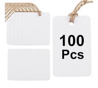 QUARKZMAN 100 Piezas De Etiquetas De expedición Plásticas Blancas, 2" X 1" Etiquetas Impermeables Para Marcar Escribibles En Blanco Colgantes, Regalos, Equipaje, Garaje, Inventario