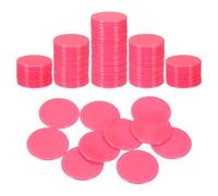 QUARKZMAN 100 Piezas De Fichas De Póker De 1.2 Pulgadas, Fichas De Bingo De Plástico Contadores De Aprendizaje Discos De Conteo Marcadores Fichas De Juego Opacas, Rosa, Planas