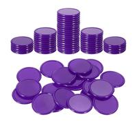 QUARKZMAN 100 Piezas De Fichas De Póker De Plástico De 1 Pulgada, Fichas Mini Bingo Contadores De Aprendizaje Discos De Conteo Marcadores Fichas De Juego Opacas, Morado