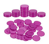 QUARKZMAN 100 Piezas De Fichas De Póquer Plásticas De 1.2 Pulgadas, Fichas Mini De Bingo Contadores De Aprendizaje Discos De Conteo Marcadores Fichas De Juego Opacas, Rojo Rosa