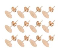 QUARKZMAN 100 Piezas De Postes Y Respaldo Para Aretes 8mm/0.31 Pulgada Postes Planos Con Respaldo De Mariposa Para DIY Joyería Color Oro Claro