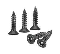 QUARKZMAN 100 Piezas Tornillos de Cabeza Plana Torx M3 x 12mm Acero Inoxidable 304 Tornillos Autotaladrantes Avellanados Antirrobo para Madera Valla Tarima (Negro)