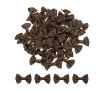 QUARKZMAN 100 Unidades de Pajaritas marrón Oscuro de 1.5" x 1" Mini Lazo para Manualidades, pequeños Lazos de satén a Granel para Costura DIY, Scrapbooking, Regalo de Boda