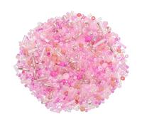 QUARKZMAN 1000 Pcs Cuentas De Vidrio Mezcladas, 1-4mm Espaciadoras Mini Sueltas Para DIY Aretes, Fabricación De Joyería, Rosa