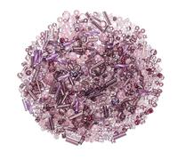 QUARKZMAN 1000 Pcs Cuentas De Vidrio Mezcladas, 1-4mm Espaciadoras Sueltas Para DIY Aretes, Collares, Pulseras, Hacer Joyas, Morado Oscuro