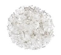 QUARKZMAN 1000 Pcs Cuentas De Vidrio Mezcladas, 1-4mm Mini Espaciadoras Sueltas Para DIY Arete, Fabricación De Joyería, Blanco Plateado