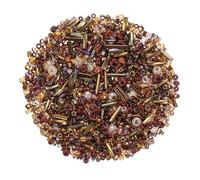 QUARKZMAN 1000 Pcs Cuentas De Vidrio Mezcladas, 1-4mm Mini Espaciadoras Sueltas Para DIY Aretes, Collares, Pulseras, Fabricación De Joyería, Café