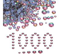 QUARKZMAN 1000 Pcs Hotfix Rhinestones, 2mm-6.6mm Cristalli Di Vetro Con Fondo Piatto Con Sacchetto Trasparente Kit Per Nail Art Per Artigianato Abbigliamento Decorazioni F Da Te 5