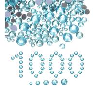 QUARKZMAN 1000 Pcs Strass A Caldo, 2mm-6.6mm Cristalli Di Vetro Con Fondo Piatto E Sacchetto Trasparente Kit Per Unghie Per Artigianato Abbigliamento Decorazione F Da Te 5 Misure