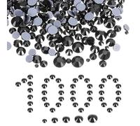 QUARKZMAN 1000 Pcs Strass A Caldo, 2mm-6.6mm Cristalli In Vetro Con Fondo Piatto E Sacchetto Trasparente Kit Per Unghie Artigianato Abbigliamento Decorazioni F Da Te 5 Misure