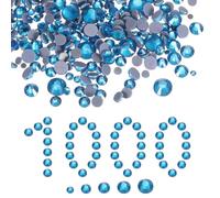 QUARKZMAN 1000 Pcs Strass A Caldo, 2mm-6.6mm Cristalli Vetro Con Retro Piatto Con Sacchetto Trasparente Kit Per Unghie Per Artigianato Vestiti Decorazione F Da Te 5 Misure (SS6-SS20 Set