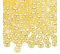 QUARKZMAN 1000pcs Cuentas Redondas de Acrílico de Color AB, 6mm Amarillo Claro Cuentas Espaciadoras de Burbujas Sueltas con Agujero para Pendientes Pulseras Collares Llavero Manualidades DIY